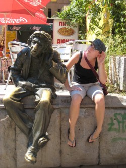 Being a statue in Plovdiv, Bulgaria