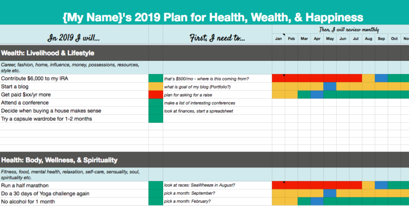 2019 goal setting template ideas goal spreadsheet template
