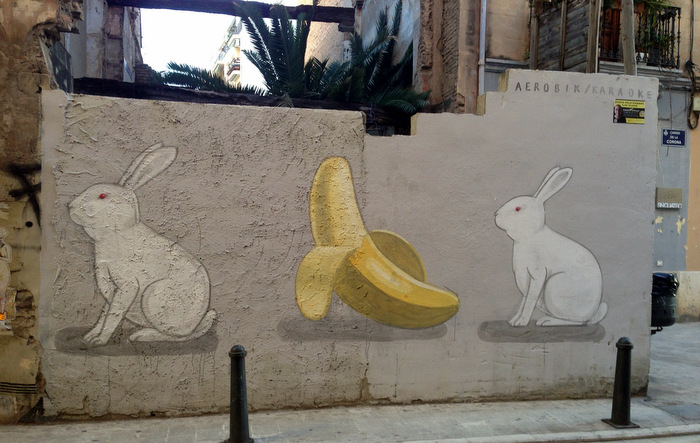 Rabbits and banana