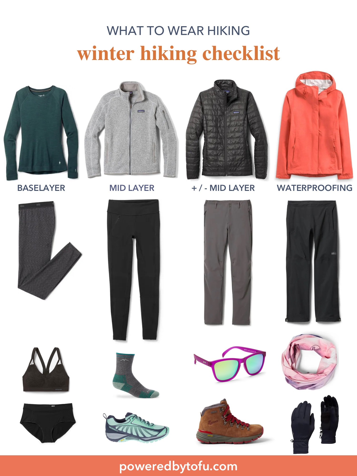 what to wear hiking in winter